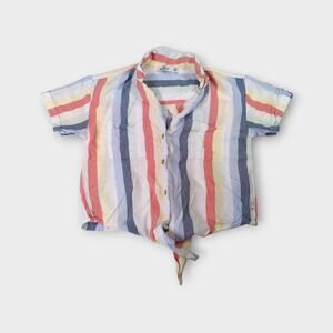 Womens Hollister Striped Button Up Halter Top Size XS